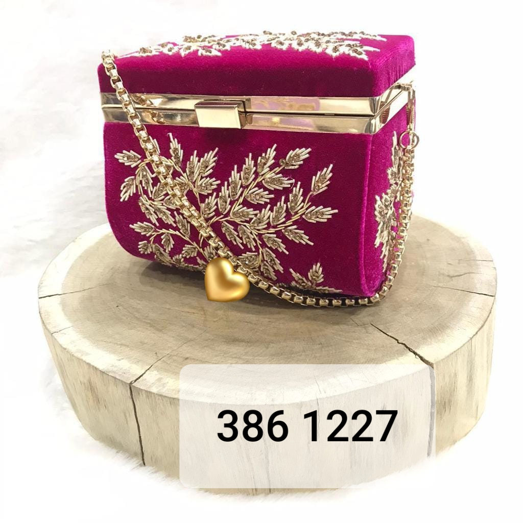 Handmade Clutch Indian Designer Box Potli Pouch Purse Clutch 54553